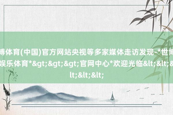 世博体育(中国)官方网站央视等多家媒体走访发现-*世博在线娱乐体育*>>>官网中心*欢迎光临<<<