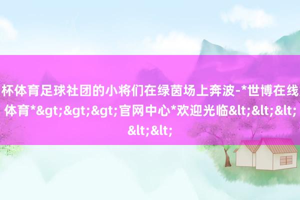 欧洲杯体育足球社团的小将们在绿茵场上奔波-*世博在线娱乐体育*>>>官网中心*欢迎光临<<<