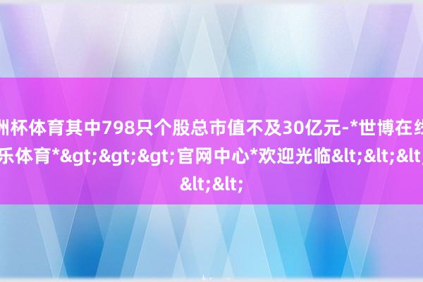 欧洲杯体育其中798只个股总市值不及30亿元-*世博在线娱乐体育*>>>官网中心*欢迎光临<<<