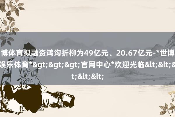 世博体育拟融资鸿沟折柳为49亿元、20.67亿元-*世博在线娱乐体育*>>>官网中心*欢迎光临<<<