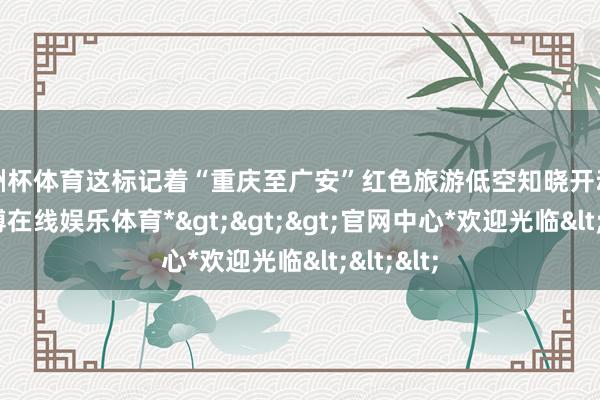 欧洲杯体育这标记着“重庆至广安”红色旅游低空知晓开动首飞-*世博在线娱乐体育*>>>官网中心*欢迎光临<<<