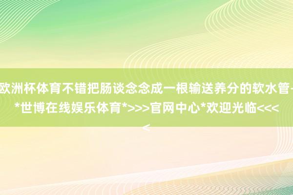 欧洲杯体育不错把肠谈念念成一根输送养分的软水管-*世博在线娱乐体育*>>>官网中心*欢迎光临<<<